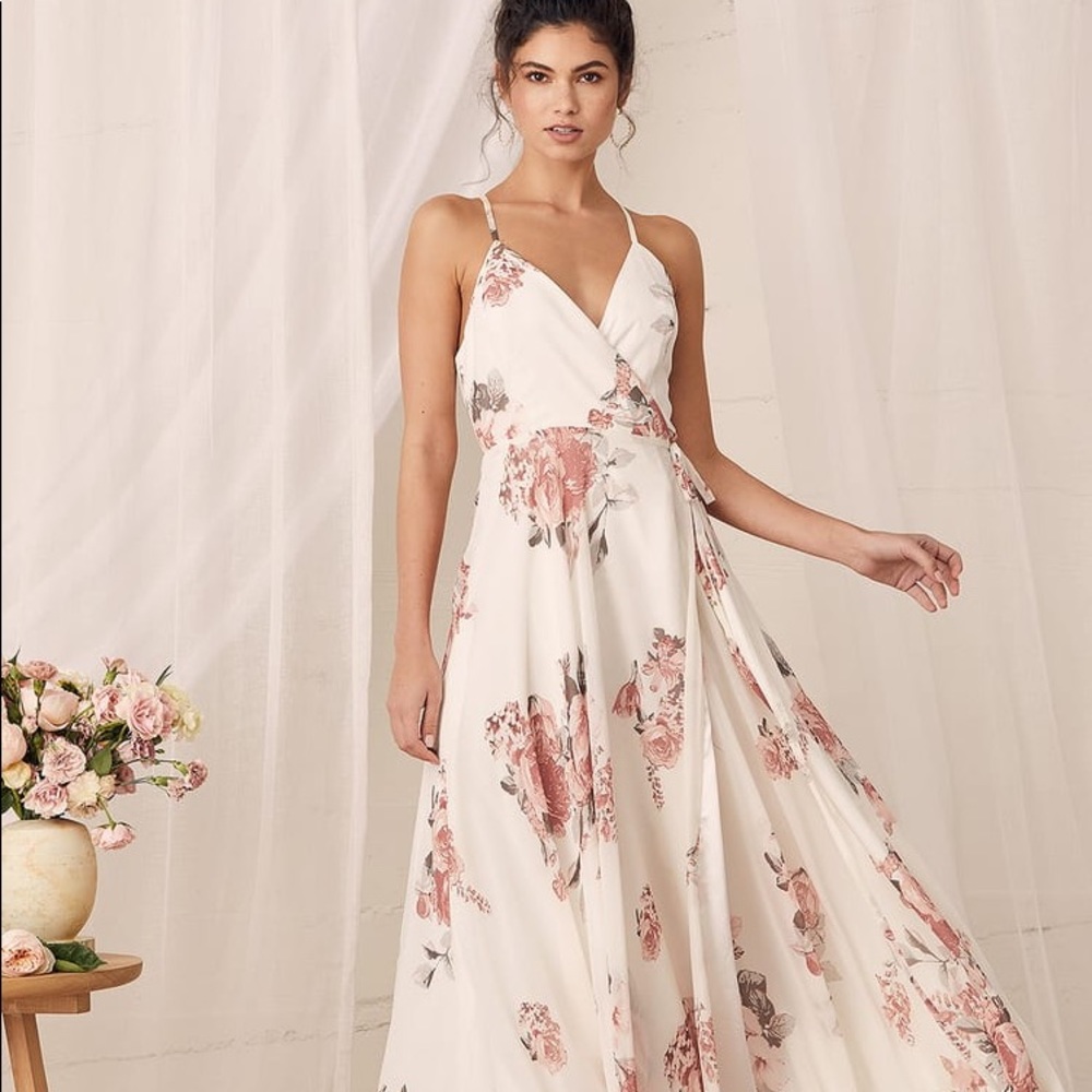 Floral Print Wrap Maxi Dress